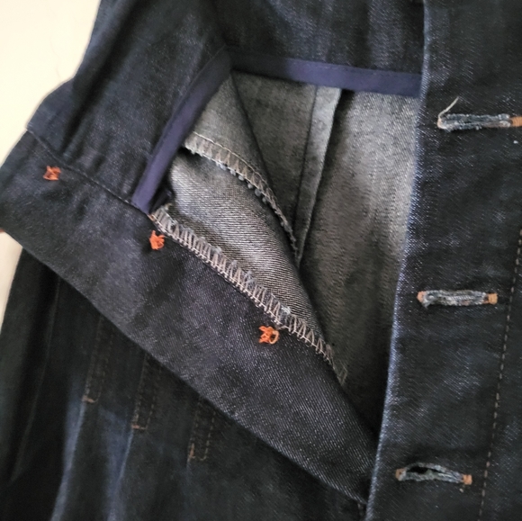 Xetra Pleated Exposed Button Front Wide Leg Denim Pants Size 38/XXS - Picture 7 of 16